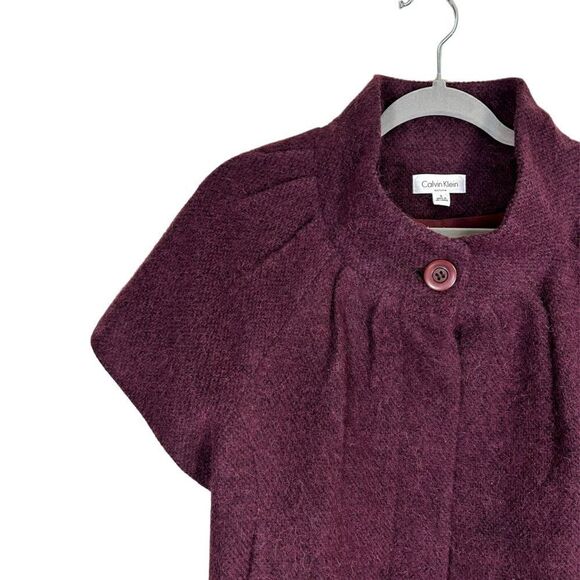 Vintage Calvin Klein Exclusive Wool Purple Jacket Blazer Cropped Size S - Picture 4 of 7